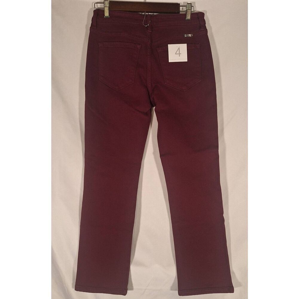 KanCan Madrid Mid Rise Slim Straight Jean Burgundy Size‎ 4 NEW - Picture 2 of 4